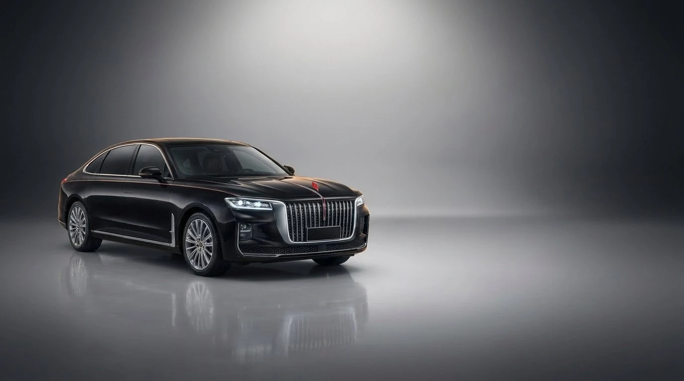 Hongqi H9 executive luxury sedan in obsidian black